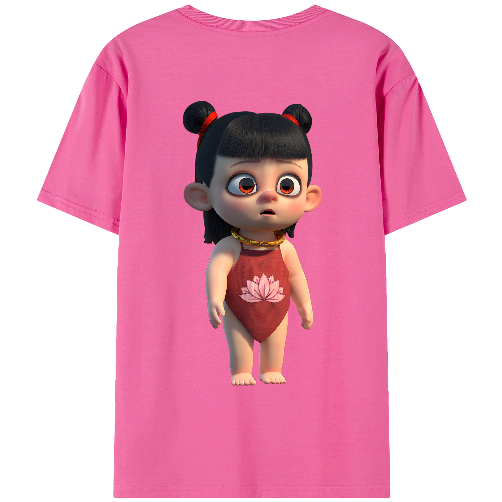 （画像用） Ne Zha 2 ナタ 魔童の大暴れ レディース半袖Tシャツ(バックプリント)